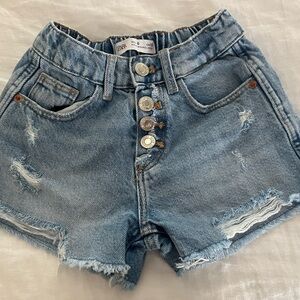 Zara Girls Frayed Denim shorts Size 6